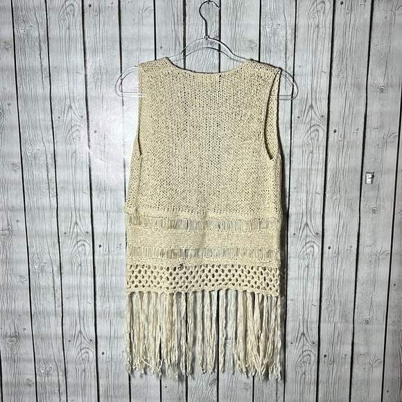 Double Zero Fringed Open Cover Up Sz Medium - Picture 7 of 9